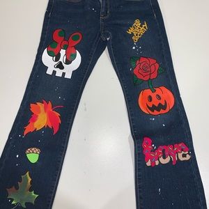 Custom Hand Crafted Holiday Season Denim Jeans